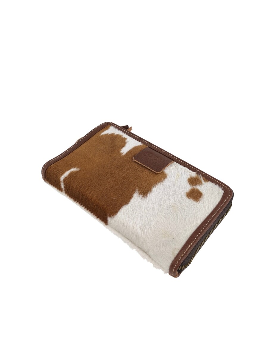 Monedero de piel genuina - Marrón claro 