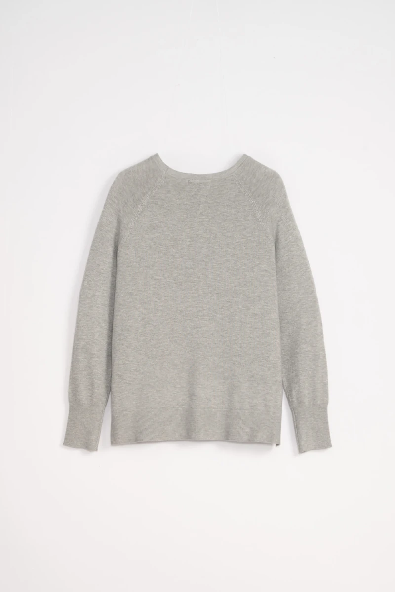 Buzo básico cuello redondo Gris
