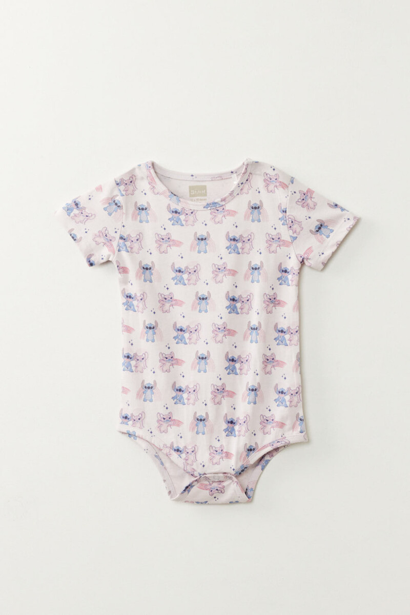 Body manga corta estampa - Lilo Y Stitch Rosa 