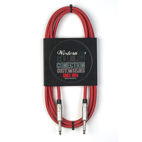 Cable Western Plug Mono 6 mts tela Rojo C&C Recto-recto Unica