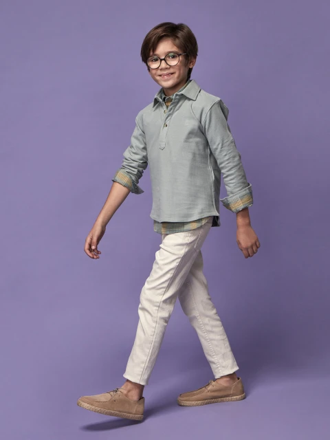 Camisa De Pique Azul