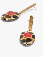 Pendientes Maxi Con Piedra Y Resina multicolor