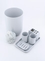 SET DE BAÑO X 7 UNIDADES GRIS (V)