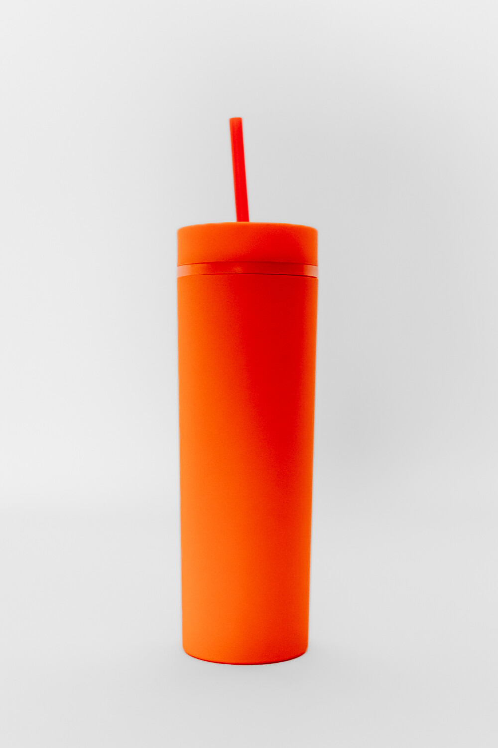 Vaso Con Tapa + Sorbito Beverly Alto Naranja