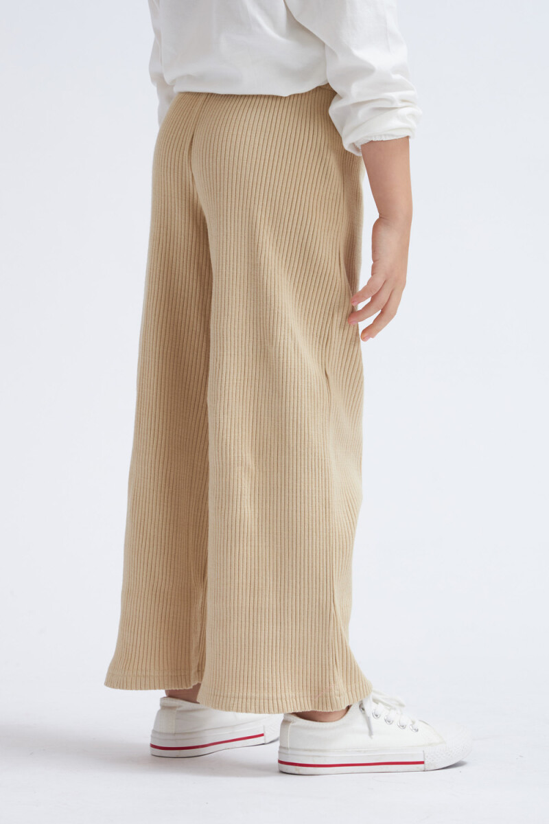 Pantalón en rib oxford Beige
