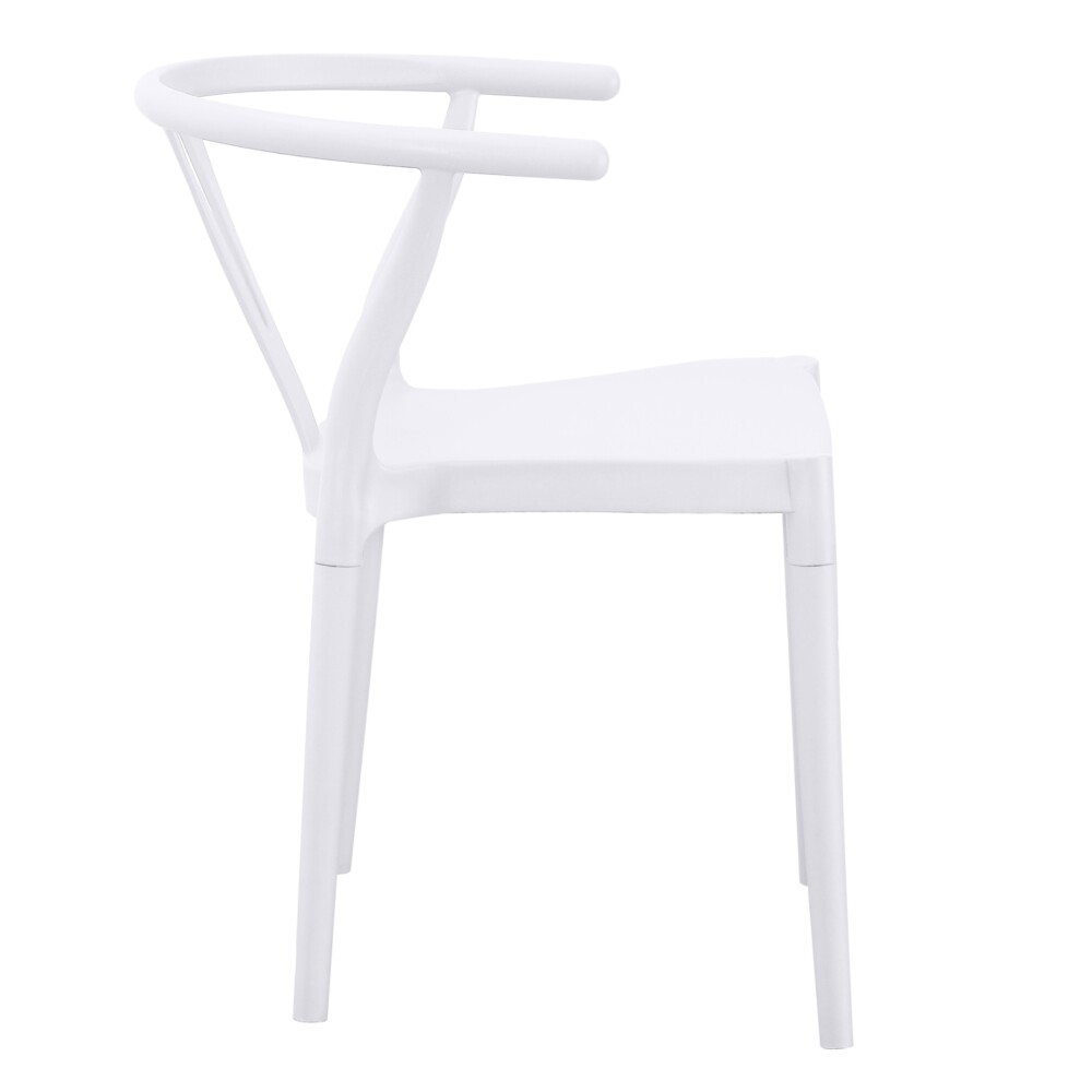 Silla Wishbone de polipropileno Blanco Tiza Silla Wishbone de polipropileno Blanco Tiza