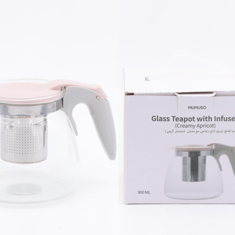 TETERA DE VIDRIO CON INFUSOR ROSA TETERA DE VIDRIO CON INFUSOR ROSA