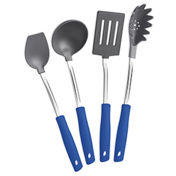 JUEGO UTENSILIOS 4 PZAS MANGO AZUL - 25299/107 JUEGO UTENSILIOS 4 PZAS MANGO AZUL - 25299/107