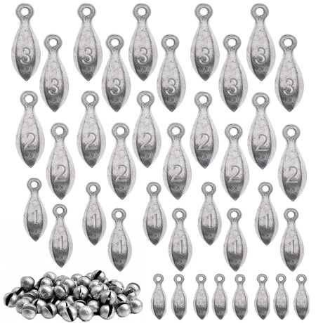 Set x100 Plomada Pesca Pera o Gota Piraña Coast Cpg008020