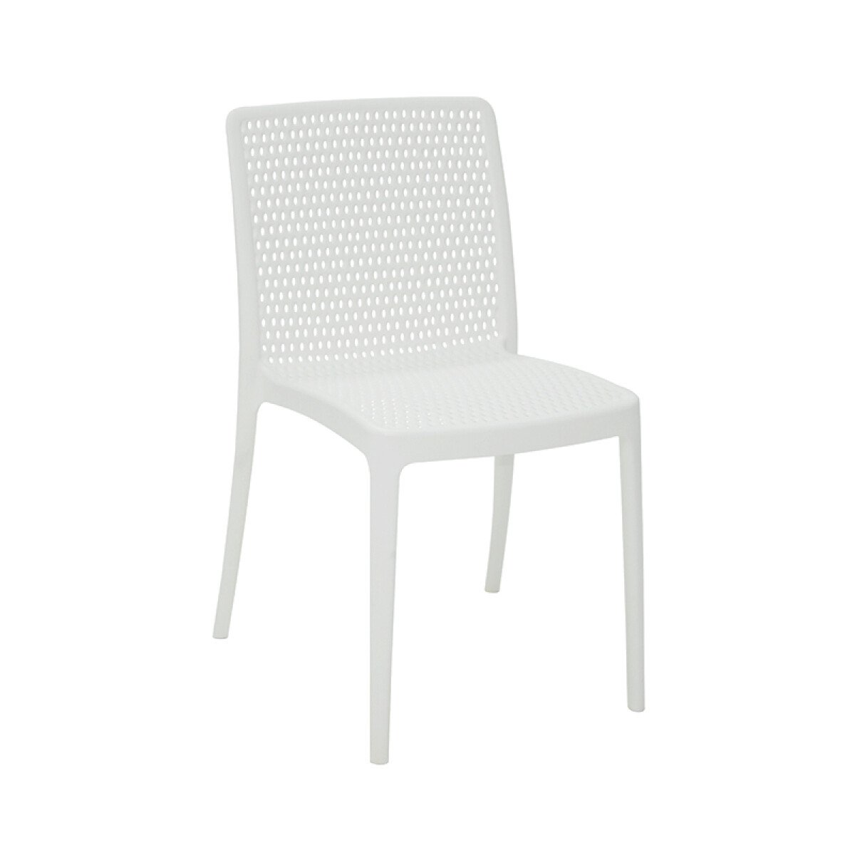 Silla apilable blanca "ISABELLE" c/respaldo calado - TD0620 