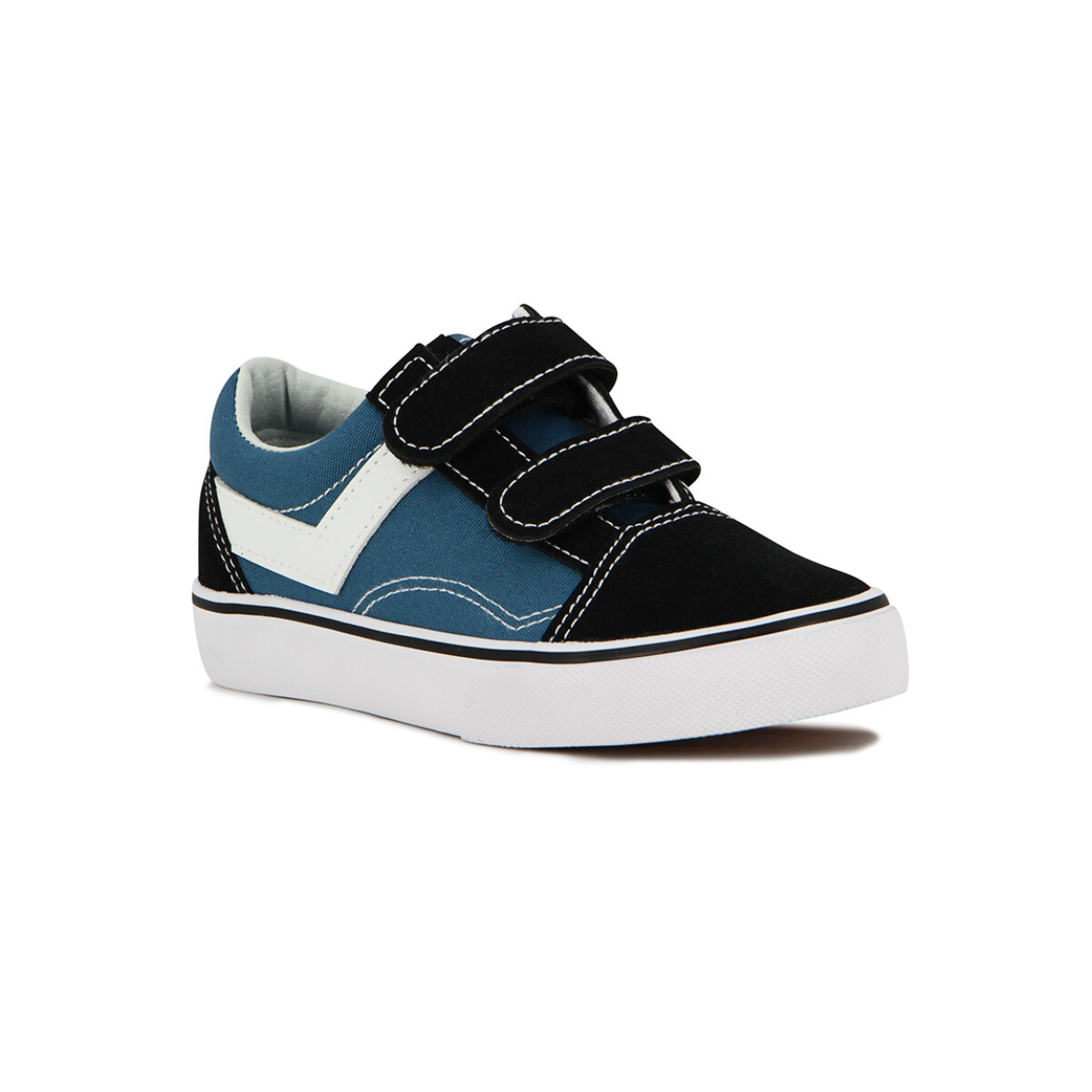 Pony Kids Champion Casual Old School Canva-Suede C/Velcro / Navy-Black - Marino-Negro 