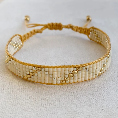 Pulsera LUCIA tejida - beige Pulsera LUCIA tejida - beige