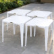 Set x4 Mesa cuadrada 70 x 70 cm Bela Vista BLANCO