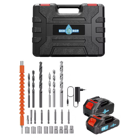 Taladro Atornillador Brushless EcoDrop con 2 Baterías y Accesorios Taladro Atornillador Brushless EcoDrop con 2 Baterías y Accesorios