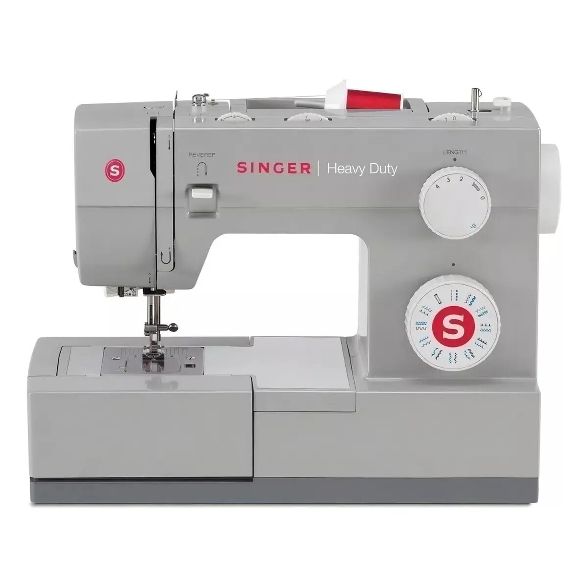 Máquina De Coser Recta Zigzag Singer Heavy Duty 4423 Portable Color Gris 