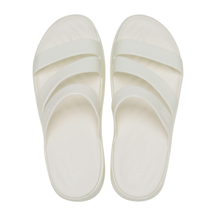 Sandalias Crocs Getaway Patent Strappy - Mujer Chalk