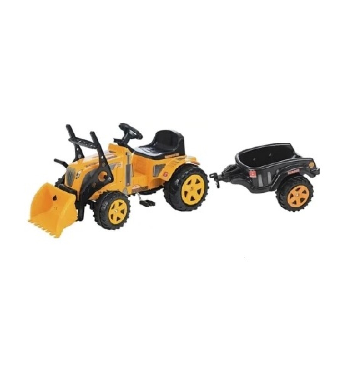 Tractor a Pedal con Pala y Zorra para Niños - Amarillo 