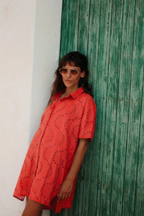 Túnica broderie rojo