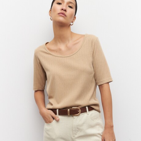 REMERA ALEXIA Beige Melange