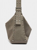 Bolso De Mano Efecto Piel Con Tachuelas blanco