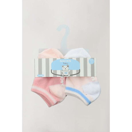 Pack x4 medias cortas lisas bebe con abs Diseño 1