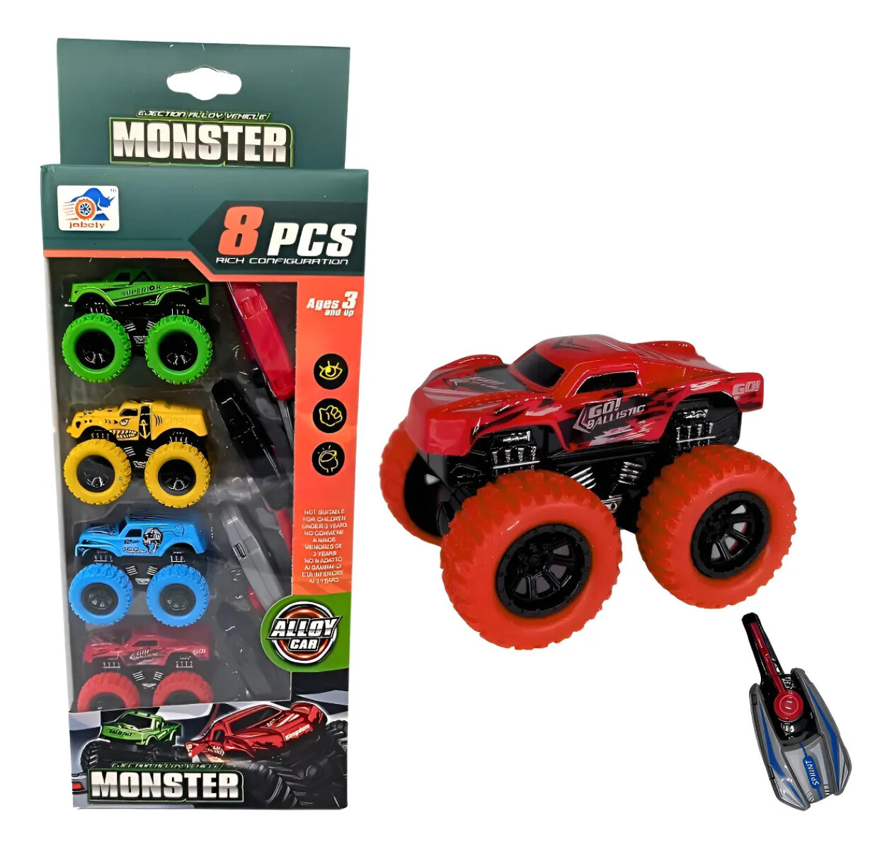 Kit 4 Autitos Monster con lanzador. 