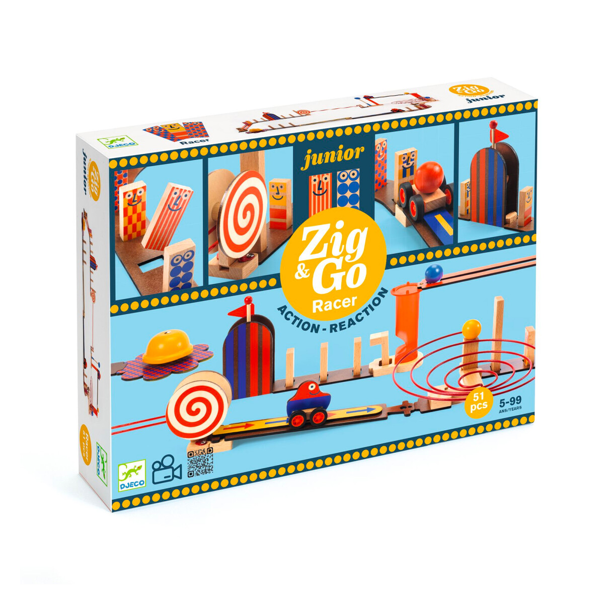 Juego de Construcción Djeco Zig & Go 51 piezas - Madera 