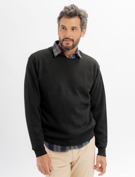 Buzo tejido panal negro