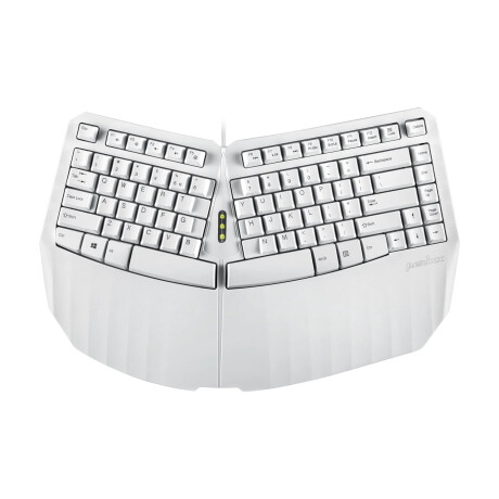 Perixx - Teclado Español. Ergonómico USB PERIBOARD-413W - Membrana. Teclas Multimedia. Color Blanco. 001