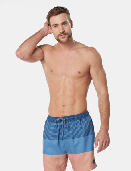 SHORT DE BAÑO RAYADO Azul