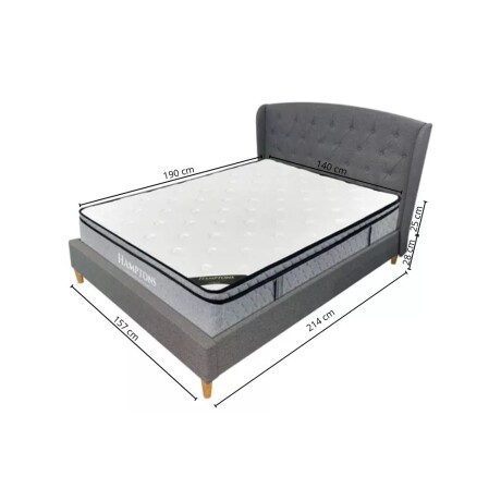 Sommier 2 Plazas THM Ruthenium con Respaldo Sommier 2 Plazas THM Ruthenium con Respaldo