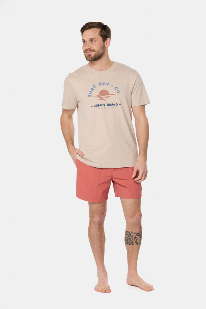 SHORT DE BAÑO LISO - Bordo 