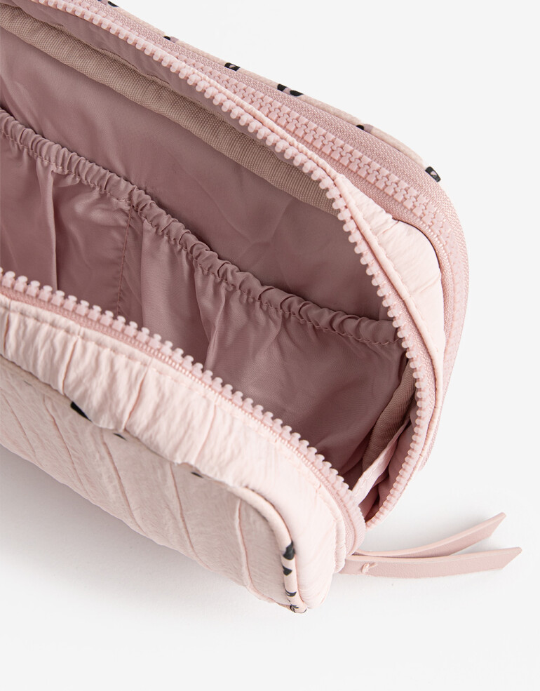 Porta Cosméticos Portacosméticos Texturado - Rosa Bebe