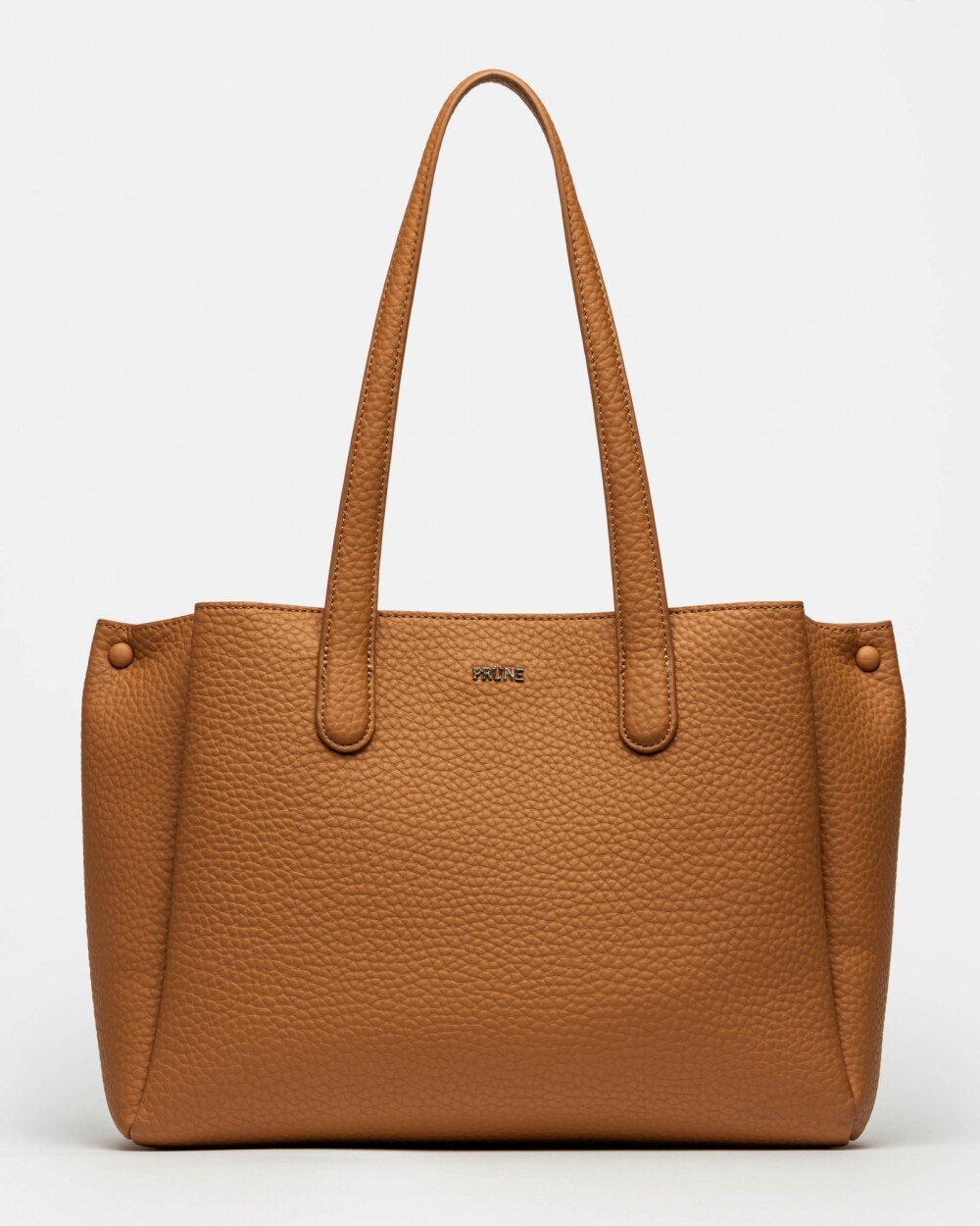 Shopper Erin en efecto cuero graneado Tabaco