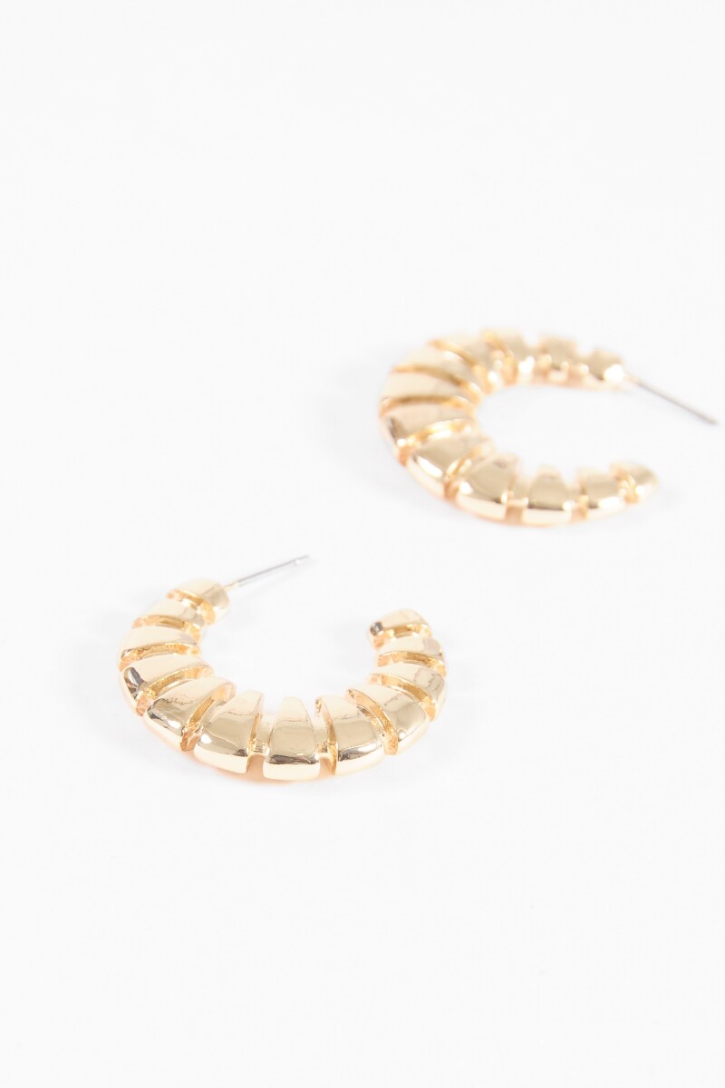 Aros gruesos geometric dorado