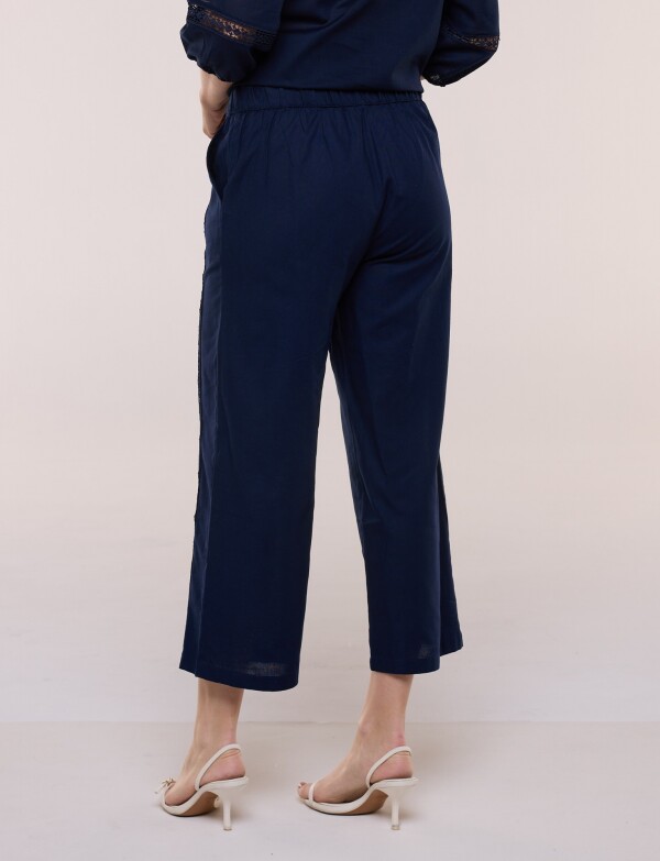 Panalón Crop Lino AZUL