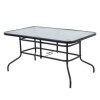 Mesa de Jardín c/Vidrio Rectangular 140x90 cm Negra Mesa de Jardín c/Vidrio Rectangular 140x90 cm Negra