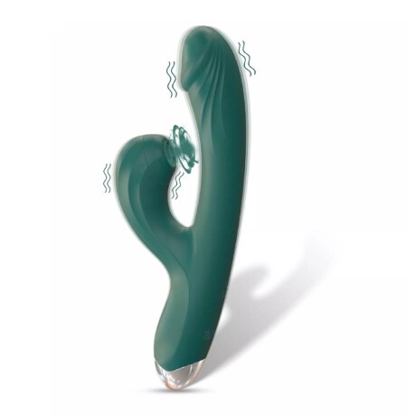 Vibrador Con Succión De Clítoris Recargable USB Verde