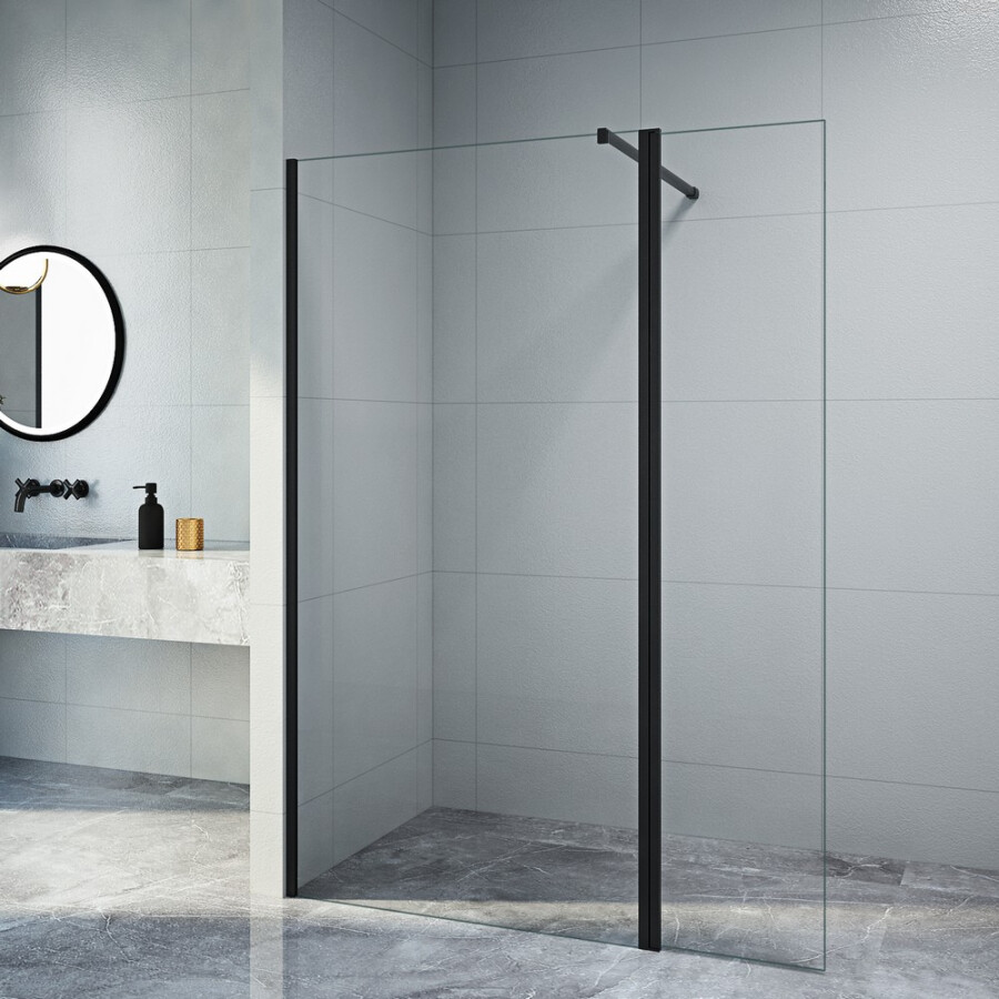 Mampara Extensible Batiente Aluminio Negro Mampara Extensible Batiente Aluminio Negro