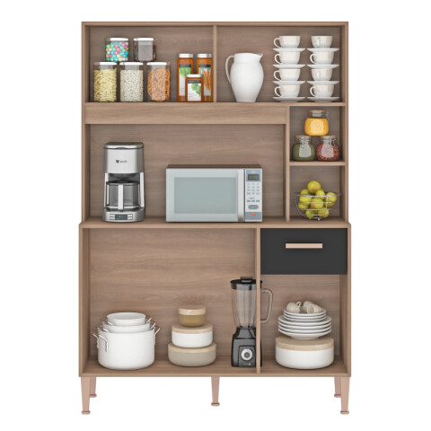Cocina Alacena 2 Puertas Corredizas 3 Puertas Batientes y 1 Cajón - Manchester Negro Cocina Alacena 2 Puertas Corredizas 3 Puertas Batientes y 1 Cajón - Manchester Negro