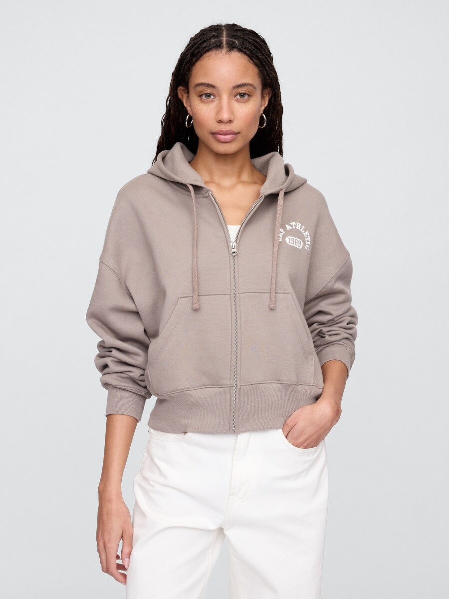 V-LOGO ABV HIGH RIB FZ - MEDIUM COOL BROWN 