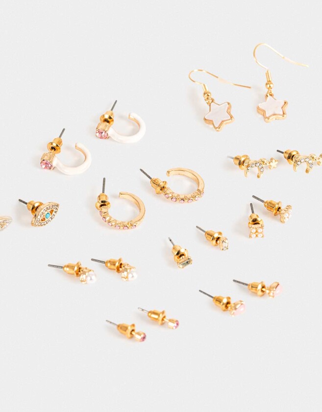 Aros Sets Strass Sets De Aros - Dorado