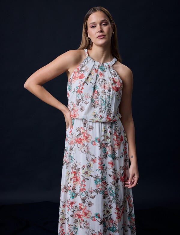 Vestido Maxi Flores BLANCO/MULTI