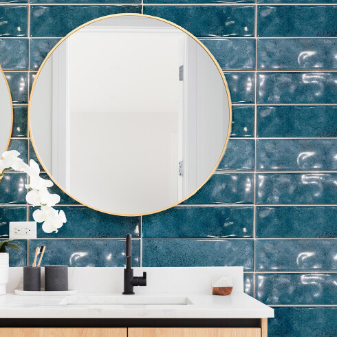 Ceramica Tipo Brick Brillo 7.5X25Cm Pared GAMAS DE AZUL