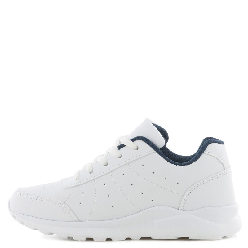 Championes Infantiles Boomerang BUZ acordonado Blanco - Azul Marino