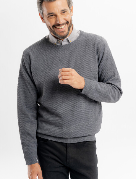 Buzo tejido panal gris