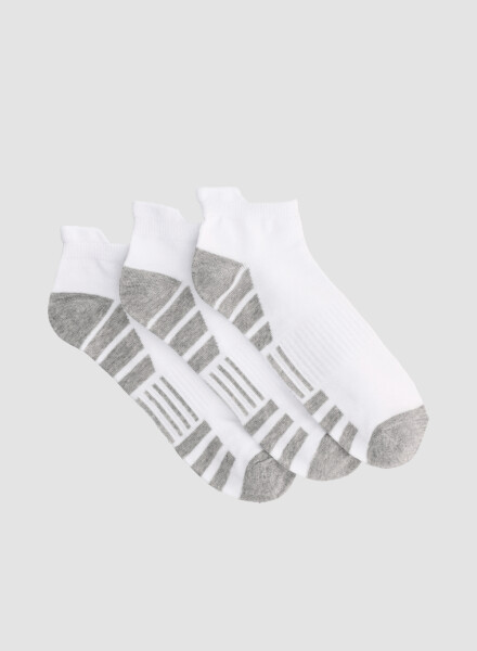 Pack x3 medias cortas con diseño deportivo Blanco