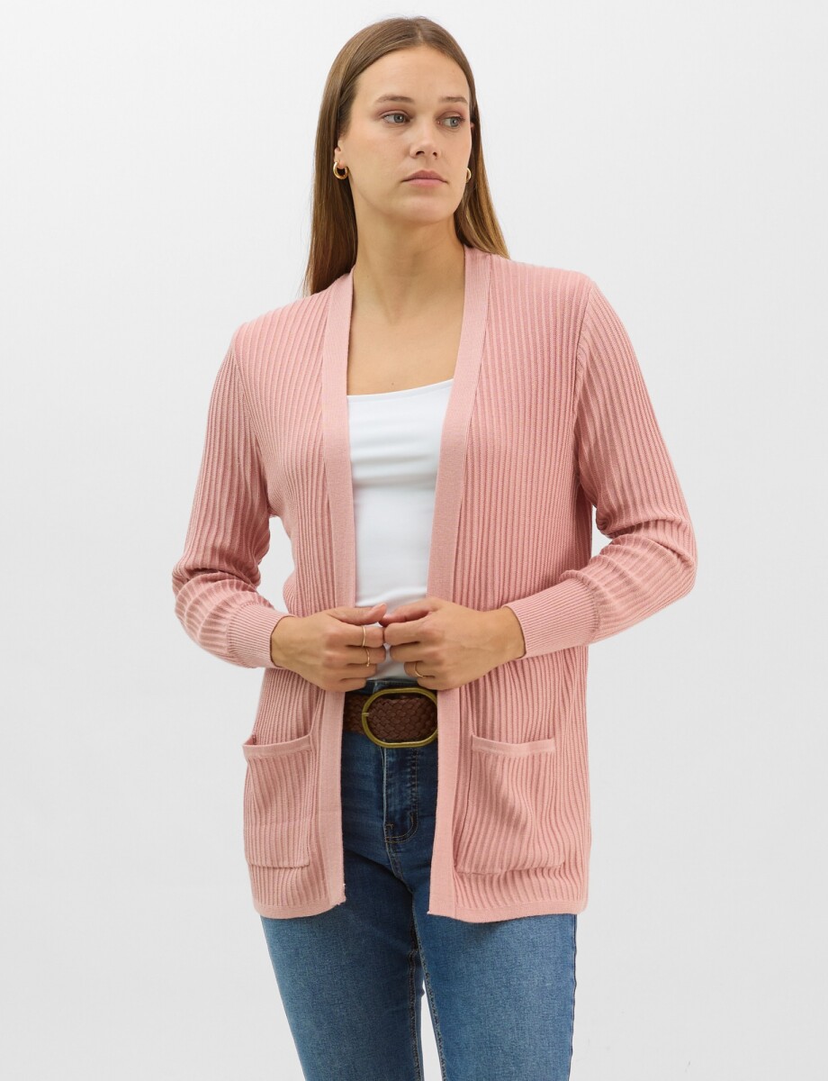 Cardigan Abierto - Rosa 