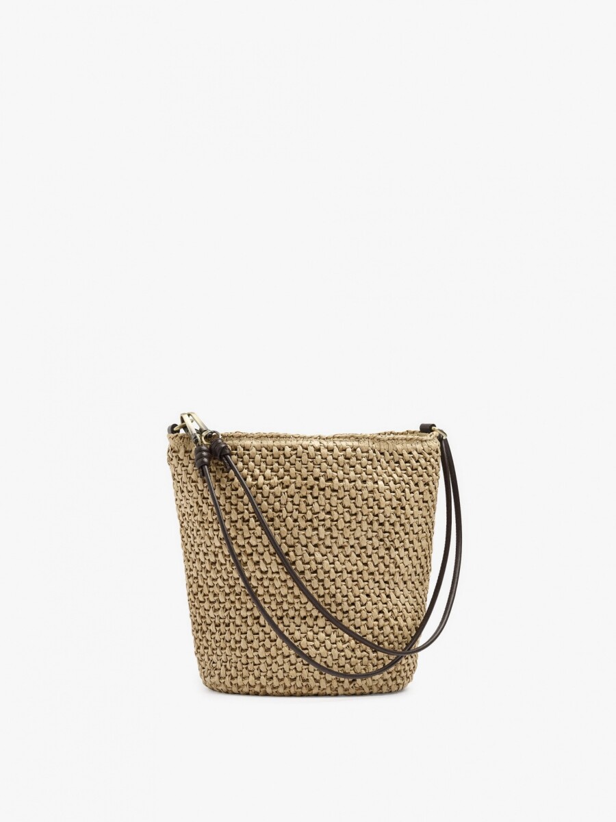 Bolso Bandolera Efecto Rafia Con Asa Versátil natural