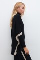Polera oversized bicolor negro